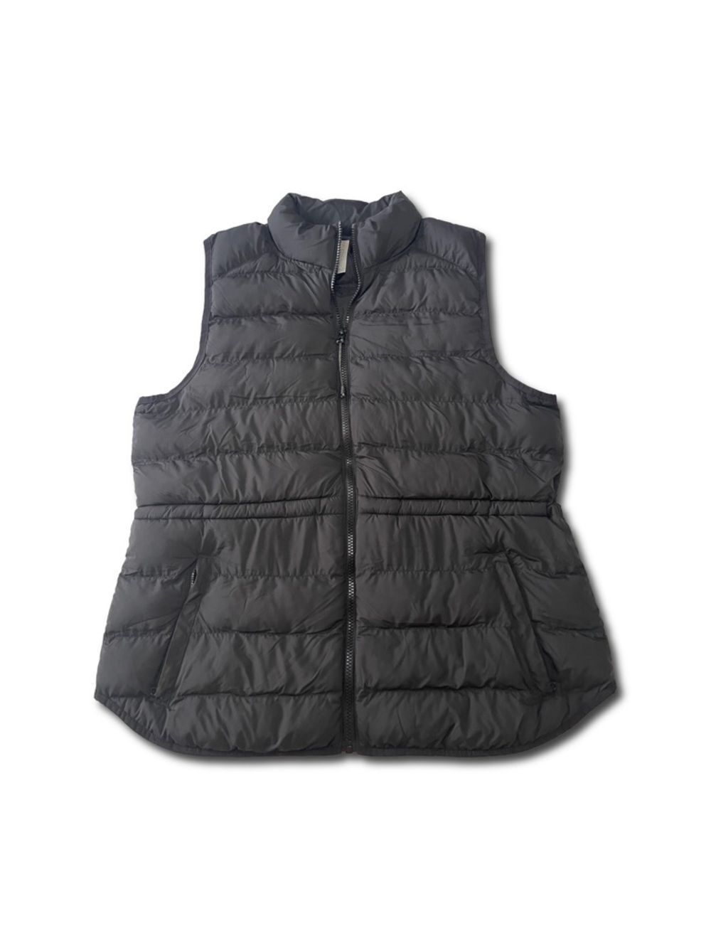 Fabletics Black Quilted Puffer Vest Women's Large - Full Zip
